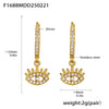 Wholesale Women's 316L Stainless Steel Inlaid Zircon Full Diamond Earrings With Geometric Pattern And Light Luxury Style Electroplated In 18K Gold Color