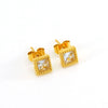 Wholesale Women's 316L Stainless Steel Inlaid Zircon Geometric Earrings