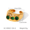 Wholesale Women's Stainless Steel Inlaid Zircon Ring Geometric Style Casting