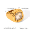 Wholesale Women's Stainless Steel Inlaid Zircon Ring Geometric Style Casting