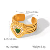 Wholesale Women's Stainless Steel Inlaid Zircon Ring Geometric Style Casting