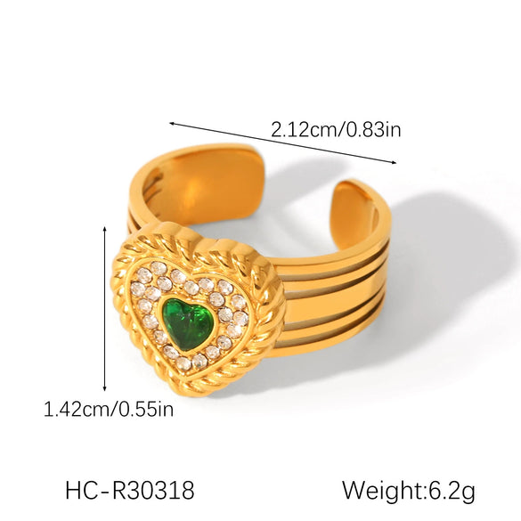 Wholesale Women's Stainless Steel Inlaid Zircon Ring Geometric Style Casting