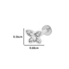 Wholesale Women's Stainless Steel Inner Tooth Thread Flat Base Rod Lip Nail Copper Zircon Butterfly Bow Tie Ear Bone Nail Electroplated Puncture Ornaments