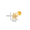 Wholesale Women's Stainless Steel Inner Tooth Thread Flat Base Rod Lip Nail Copper Zircon Butterfly Bow Tie Ear Bone Nail Electroplated Puncture Ornaments