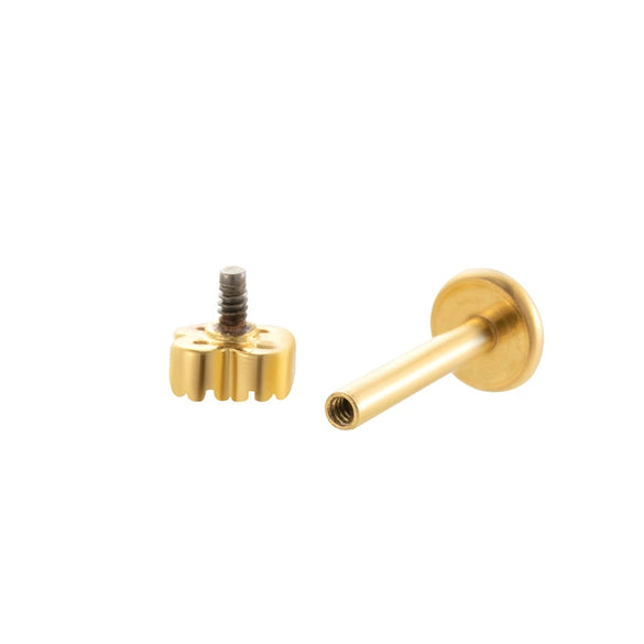Wholesale Women's Stainless Steel Inner Tooth Thread Flat Base Rod Lip Nail Copper Zircon Butterfly Bow Tie Ear Bone Nail Electroplated Puncture Ornaments