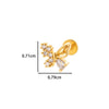 Wholesale Women's Stainless Steel Inner Tooth Thread Flat Base Rod Lip Nail Copper Zircon Butterfly Bow Tie Ear Bone Nail Electroplated Puncture Ornaments