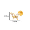 Wholesale Women's Stainless Steel Inner Tooth Thread Flat Base Rod Lip Nail Copper Zircon Butterfly Bow Tie Ear Bone Nail Electroplated Puncture Ornaments