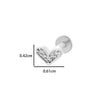 Wholesale Women's Stainless Steel Inner Tooth Thread Flat Base Rod Lip Nail Copper Zircon Butterfly Bow Tie Ear Bone Nail Electroplated Puncture Ornaments