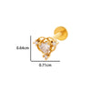 Wholesale Women's Stainless Steel Inner Tooth Thread Flat Base Rod Lip Nail Copper Zircon Butterfly Bow Tie Ear Bone Nail Electroplated Puncture Ornaments