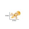 Wholesale Women's Stainless Steel Inner Tooth Thread Flat Base Rod Lip Nail Copper Zircon Butterfly Bow Tie Ear Bone Nail Electroplated Puncture Ornaments