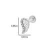 Wholesale Women's Stainless Steel Inner Tooth Thread Flat Base Rod Lip Nail Copper Zircon Butterfly Bow Tie Ear Bone Nail Electroplated Puncture Ornaments