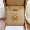 Wholesale Women's Stainless Steel Ins Style Devil's Eye Heart Shape Pendant Necklace With Electroplating