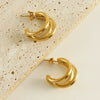 Wholesale Women's 316L Stainless Steel Irregular Avantgarde Design 18K Goldplated Earrings