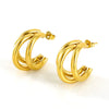 Wholesale Women's 316L Stainless Steel Irregular Avantgarde Design 18K Goldplated Earrings