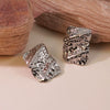 Wholesale Women's Stainless Steel Irregular Fold Geometric Stamped Earrings