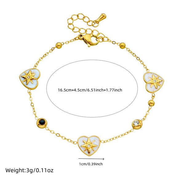 Wholesale Women's Stainless Steel Jewelry Retro Style Electroplated Heart Water Drop Bell Shaped Accessories Chain Set