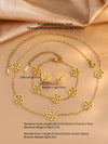 Wholesale Women's Stainless Steel Jewelry Set With Camellia And Plants And Flowers Pattern Electroplated Design