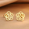 Wholesale Women's Stainless Steel Jewelry Set With Camellia And Plants And Flowers Pattern Electroplated Design
