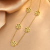Wholesale Women's Stainless Steel Jewelry Set With Camellia And Plants And Flowers Pattern Electroplated Design