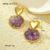 Wholesale Women's Stainless Steel Jewelry Set With Heart Water Drop And Bell Patterns Electroplated