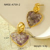 Wholesale Women's Stainless Steel Jewelry Set With Heart Water Drop And Bell Patterns Electroplated