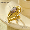 Wholesale Women's Stainless Steel Jewelry Set With Heart Water Drop And Bell Patterns Electroplated