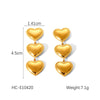 Wholesale Women's Stainless Steel Jewelry Set With Heartshaped And Geometric Elements Electroplating Treatment