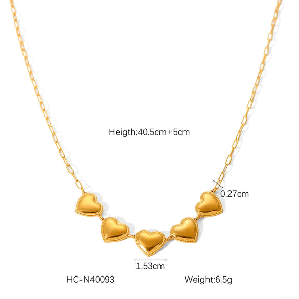 Wholesale Women's Stainless Steel Jewelry Set With Heartshaped And Geometric Elements Electroplating Treatment