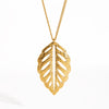 Wholesale Women's Stainless Steel Jewelry Set With Hollow Leaves Design Pvd Furnace Vacuum Real Gold Plating Hairpin Earrings Necklace