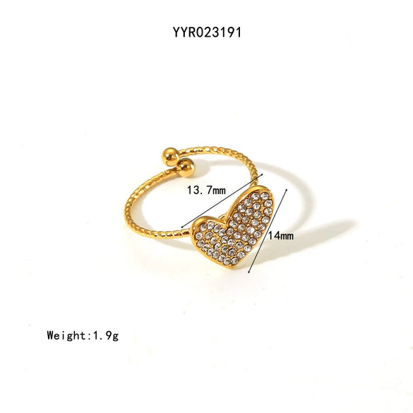 Wholesale Women's Stainless Steel Jewelry Set With Love Pattern Necklace Ring And Earrings Vacuum Real Gold Electroplated In Pvd Furnace