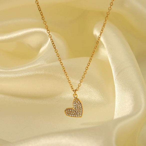 Wholesale Women's Stainless Steel Jewelry Set With Love Pattern Necklace Ring And Earrings Vacuum Real Gold Electroplated In Pvd Furnace