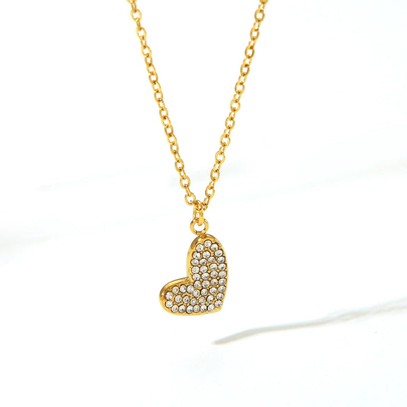Wholesale Women's Stainless Steel Jewelry Set With Love Pattern Necklace Ring And Earrings Vacuum Real Gold Electroplated In Pvd Furnace