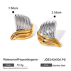 Wholesale Women's Stainless Steel Jewelry With Electroplating Twocolor Irregular Geometric Design