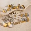 Wholesale Women's Stainless Steel Jewelry With Electroplating Twocolor Irregular Geometric Design