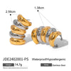 Wholesale Women's Stainless Steel Jewelry With Electroplating Twocolor Irregular Geometric Design