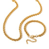 Wholesale Women's Stainless Steel Jewelry With Geometric Pattern 18K Real Gold Plated Pendant And Chain Bracelet