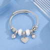 Wholesale Women's Stainless Steel Joker Style Diamond Design Love Pendant Adjustable Bracelet