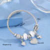 Wholesale Women's Stainless Steel Joker Style Diamond Design Love Pendant Adjustable Bracelet
