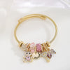 Wholesale Women's Stainless Steel Joker Style Diamond Design Love Pendant Adjustable Bracelet
