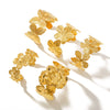 Wholesale Women's Stainless Steel 18K Color Bracelet With Leaf Butterfly Flower Stitching And Creative Opening Electroplated