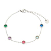 Wholesale Women's Stainless Steel 18K Colored Diamond Geometric Fashion Electroplated Round Bracelet