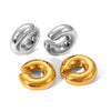 Wholesale Women's Stainless Steel 18K Electroplated Geometric Cshaped Ear Clip Earrings
