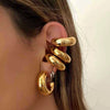 Wholesale Women's Stainless Steel 18K Electroplated Geometric Cshaped Ear Clip Earrings