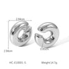 Wholesale Women's Stainless Steel 18K Electroplated Geometric Cshaped Ear Clip Earrings
