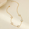 Wholesale Women's Stainless Steel 18K Electroplated Geometric Design Clavicle Necklace
