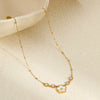 Wholesale Women's Stainless Steel 18K Electroplated Geometric Design Clavicle Necklace