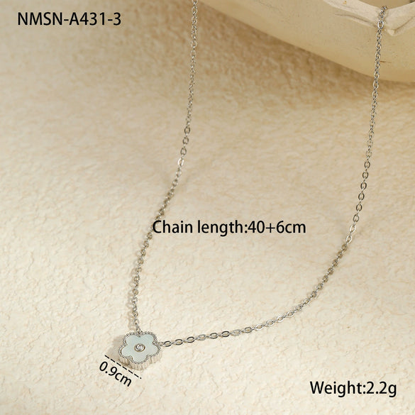 Wholesale Women's Stainless Steel 18K Electroplated Geometric Design Clavicle Necklace