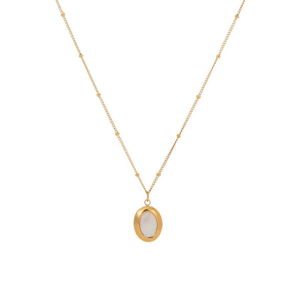 Wholesale Women's Stainless Steel 18K Electroplated Geometric Design Clavicle Necklace