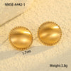 Wholesale Women's Stainless Steel 18K Electroplated Geometric Earrings Fashion Style Brushed Metal Finish