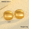 Wholesale Women's Stainless Steel 18K Electroplated Geometric Earrings Fashion Style Brushed Metal Finish